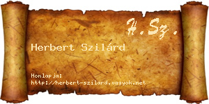 Herbert Szilárd névjegykártya